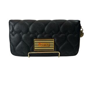 Betsey Johnson Black Quilted Heart Wallet
